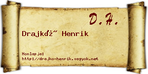 Drajkó Henrik névjegykártya