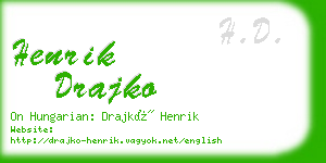 henrik drajko business card